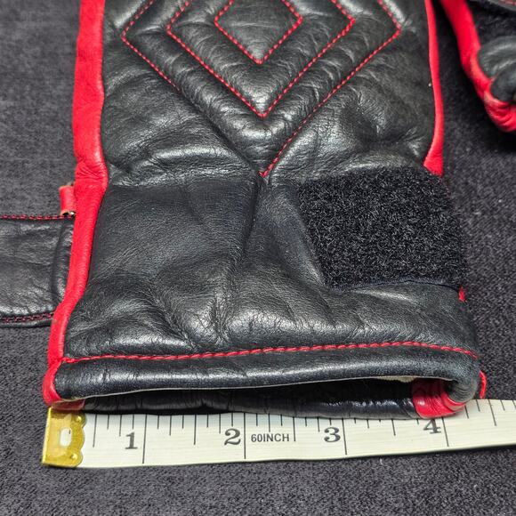 Vintage ARIS Red & Black SOFTAN Winter Weather Snow Ski Gloves Men's Small - Picture 15 of 16
